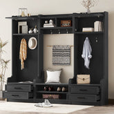 Bellemave® 4 - in - 1 Detachable Hall Tree with Storage and 7 Hooks,Storage Drawers and Cabinet - Bellemave